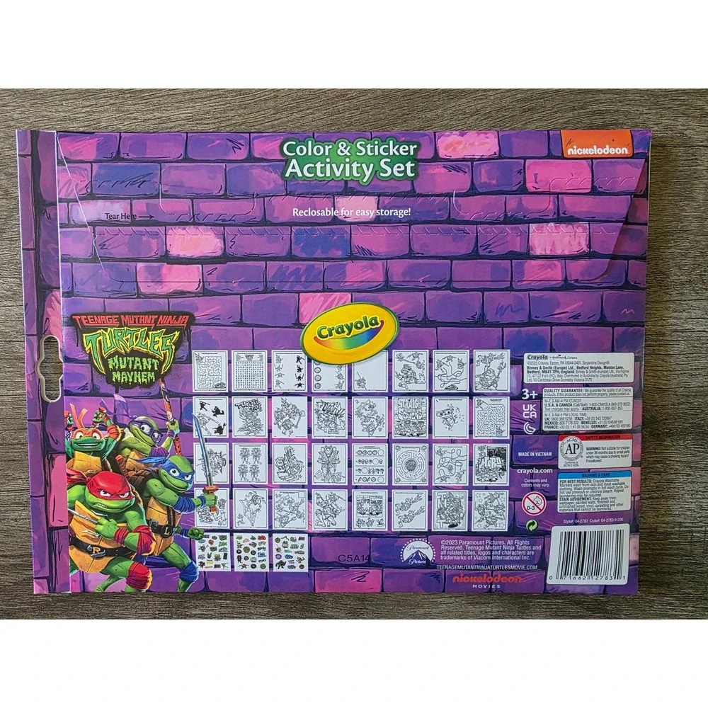 Crayola Color & Sticker Activity Set 2pk Toy Story TMNT Mutant Mayhem New